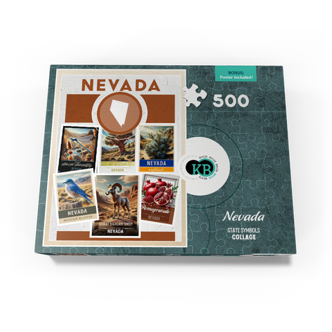 Collage: Nevada State Symbols 500 Jigsaw Puzzle box view3