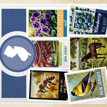 Collage: New Jersey State Symbols 500 Jigsaw Puzzle 3D Modell