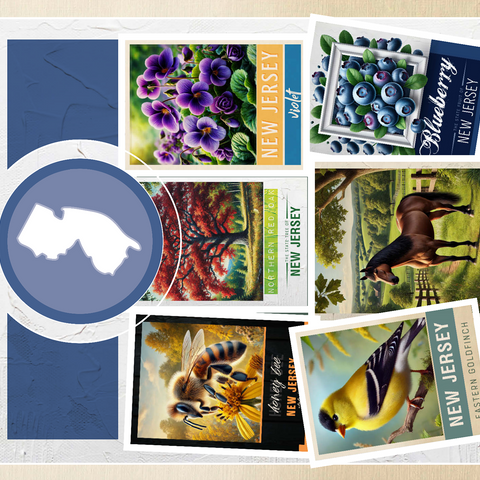 Collage: New Jersey State Symbols 500 Jigsaw Puzzle 3D Modell