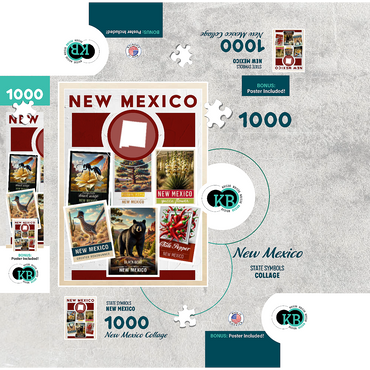 Collage: New Mexico State Symbols 1000 Jigsaw Puzzle box 3D Modell