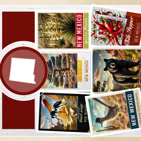 Collage: New Mexico State Symbols 500 Jigsaw Puzzle 3D Modell