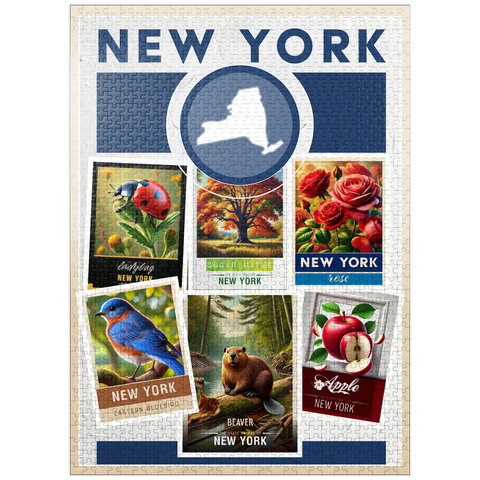 puzzleplate Collage: New York State Symbols 1000 Jigsaw Puzzle