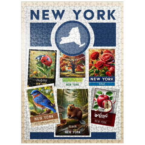 puzzleplate Collage: New York State Symbols 500 Jigsaw Puzzle