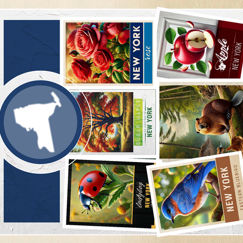 Collage: New York State Symbols 500 Jigsaw Puzzle 3D Modell