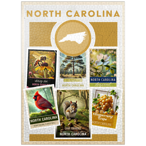 puzzleplate Collage: North Carolina State Symbols 1000 Jigsaw Puzzle