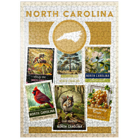 puzzleplate Collage: North Carolina State Symbols 500 Jigsaw Puzzle