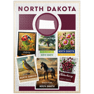 puzzleplate Collage: North Dakota State Symbols 1000 Jigsaw Puzzle
