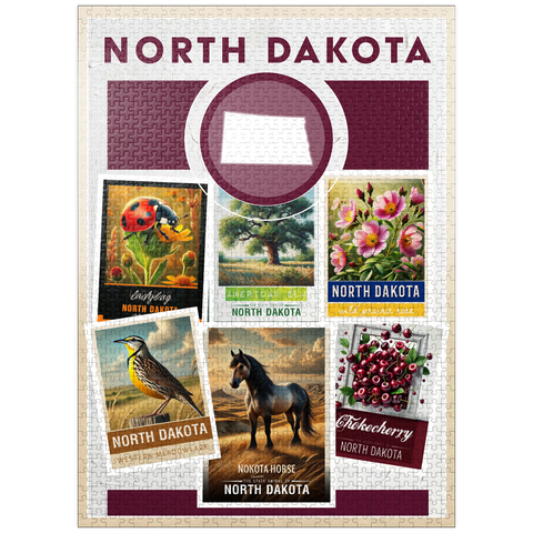puzzleplate Collage: North Dakota State Symbols 1000 Jigsaw Puzzle