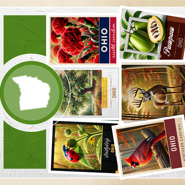 Collage: Ohio State Symbols 1000 Jigsaw Puzzle 3D Modell