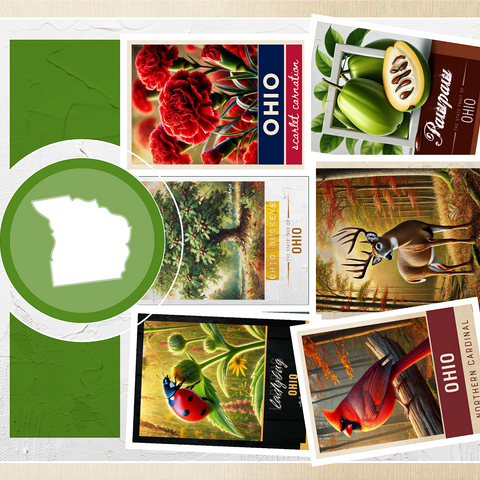 Collage: Ohio State Symbols 1000 Jigsaw Puzzle 3D Modell