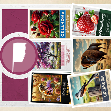 Collage: Oklahoma State Symbols 1000 Jigsaw Puzzle 3D Modell