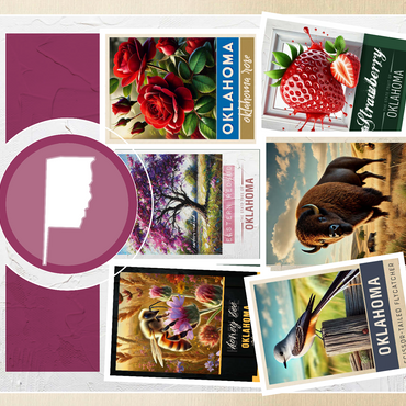 Collage: Oklahoma State Symbols 500 Jigsaw Puzzle 3D Modell