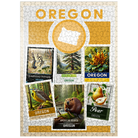 puzzleplate Collage: Oregon State Symbols 500 Jigsaw Puzzle