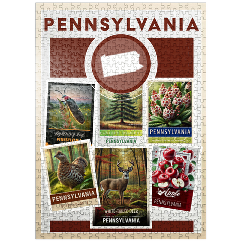 puzzleplate Collage: Pennsylvania State Symbols 500 Jigsaw Puzzle