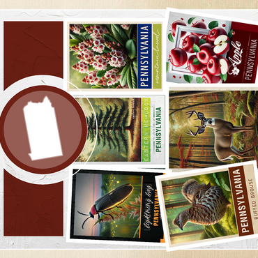 Collage: Pennsylvania State Symbols 500 Jigsaw Puzzle 3D Modell