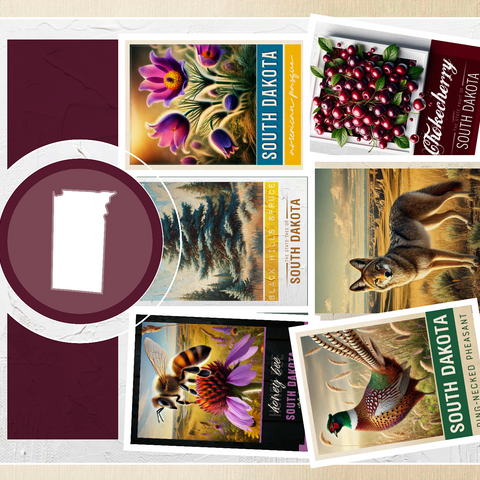 Collage: South Dakota State Symbols 500 Jigsaw Puzzle 3D Modell