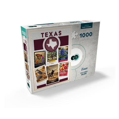 Collage: Texas State Symbols 1000 Jigsaw Puzzle box view2