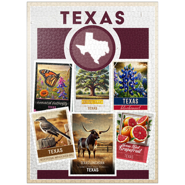 puzzleplate Collage: Texas State Symbols 1000 Jigsaw Puzzle