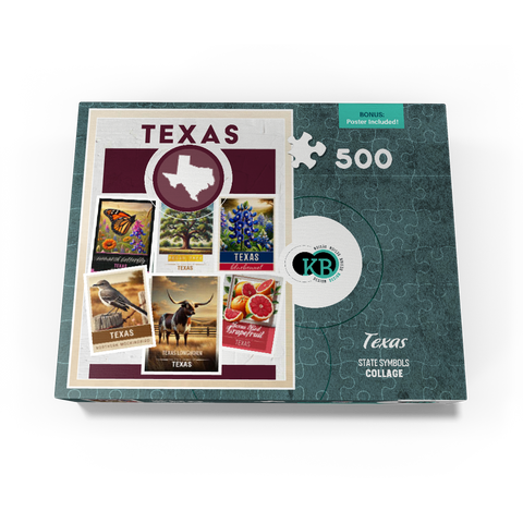 Collage: Texas State Symbols 500 Jigsaw Puzzle box view3