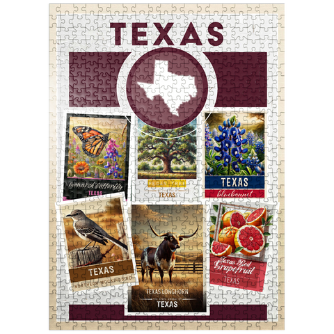 puzzleplate Collage: Texas State Symbols 500 Jigsaw Puzzle