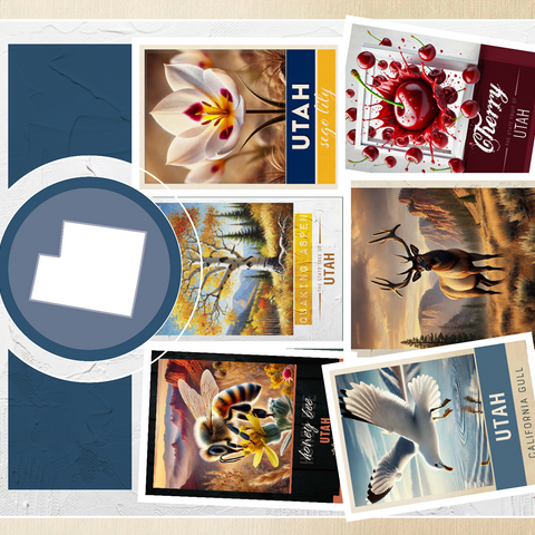 Collage: Utah State Symbols 500 Jigsaw Puzzle 3D Modell