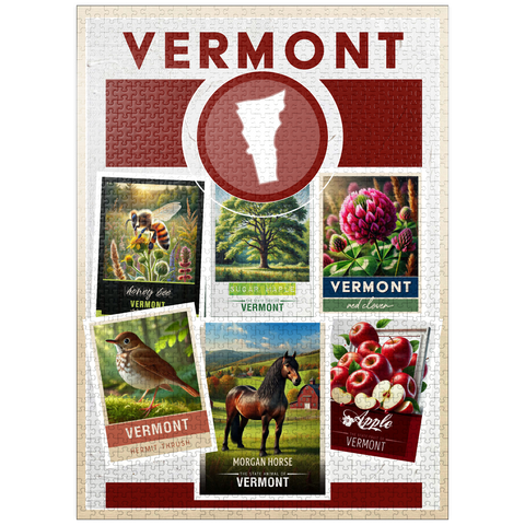 puzzleplate Collage: Vermont State Symbols 1000 Jigsaw Puzzle