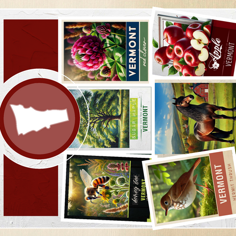 Collage: Vermont State Symbols 500 Jigsaw Puzzle 3D Modell