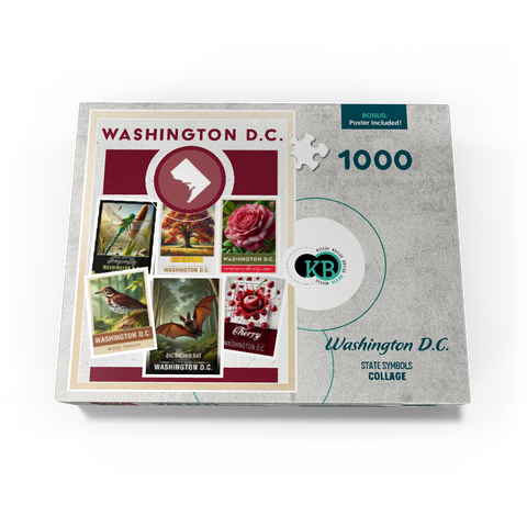 Collage: Washington D.C. State Symbols 1000 Jigsaw Puzzle box view3