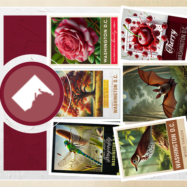 Collage: Washington D.C. State Symbols 1000 Jigsaw Puzzle 3D Modell