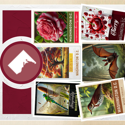 Collage: Washington D.C. State Symbols 1000 Jigsaw Puzzle 3D Modell