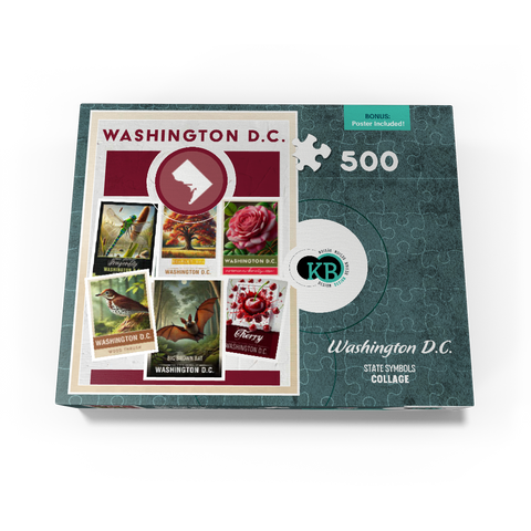 Collage: Washington D.C. State Symbols 500 Jigsaw Puzzle box view3