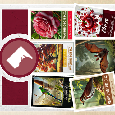 Collage: Washington D.C. State Symbols 500 Jigsaw Puzzle 3D Modell