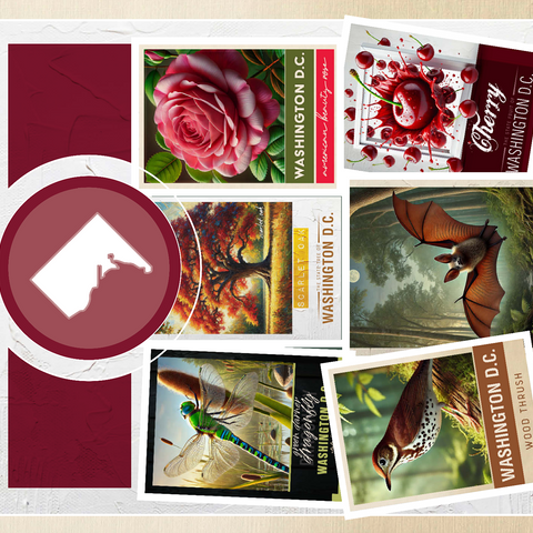 Collage: Washington D.C. State Symbols 500 Jigsaw Puzzle 3D Modell