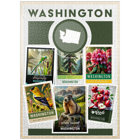 puzzleplate Collage: Washington State Symbols 1000 Jigsaw Puzzle