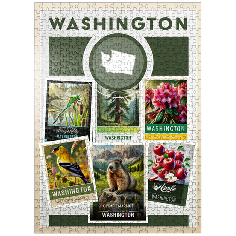 puzzleplate Collage: Washington State Symbols 500 Jigsaw Puzzle