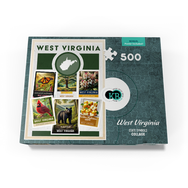 Collage: West Virginia State Symbols 500 Jigsaw Puzzle box view3