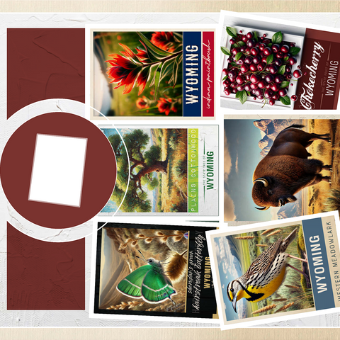 Collage: Wyoming State Symbols 1000 Jigsaw Puzzle 3D Modell