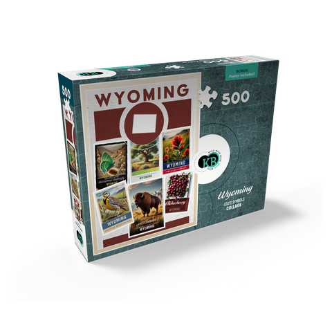 Collage: Wyoming State Symbols 500 Jigsaw Puzzle box view2