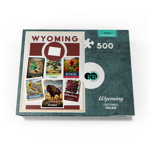Collage: Wyoming State Symbols 500 Jigsaw Puzzle box view3