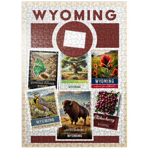 puzzleplate Collage: Wyoming State Symbols 500 Jigsaw Puzzle