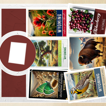 Collage: Wyoming State Symbols 500 Jigsaw Puzzle 3D Modell