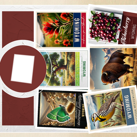 Collage: Wyoming State Symbols 500 Jigsaw Puzzle 3D Modell