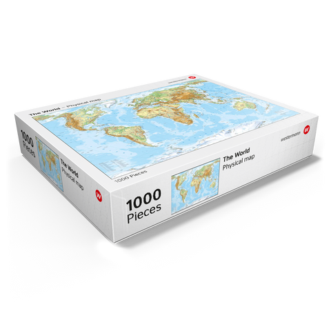 Physical World Map Global Geography 1000 Jigsaw Puzzle box view1
