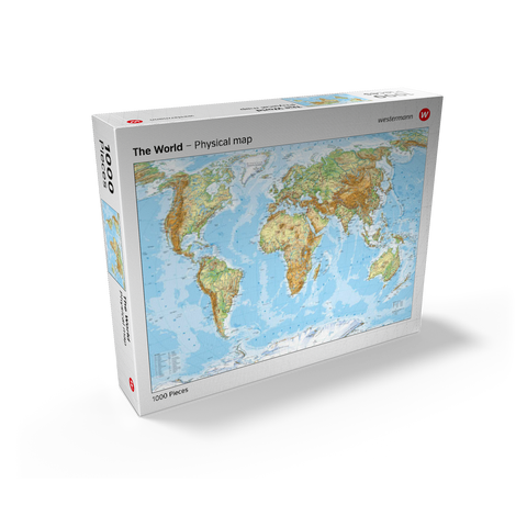 Physical World Map Global Geography 1000 Jigsaw Puzzle box view2