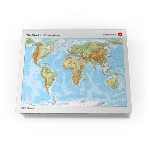 Physical World Map Global Geography 1000 Jigsaw Puzzle box view3