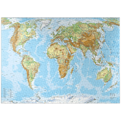 puzzleplate Physical World Map Global Geography 1000 Jigsaw Puzzle