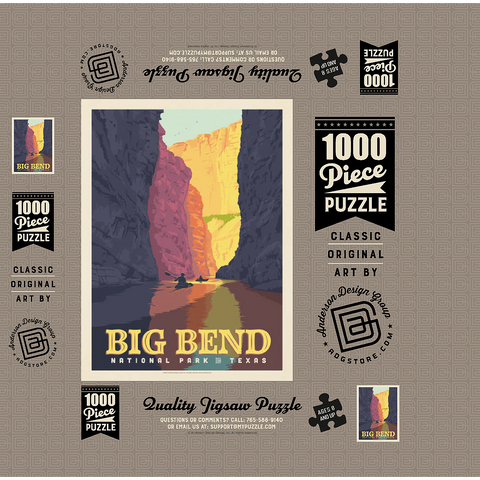 Big Bend National Park: Rio Grande 1000 Jigsaw Puzzle box 3D Modell