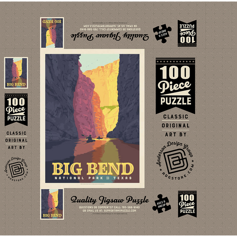 Big Bend National Park: Rio Grande 100 Jigsaw Puzzle box 3D Modell