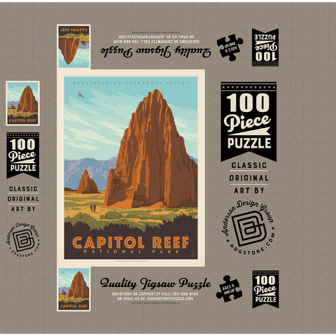 Capitol Reef National Park: Cathedral Valley 100 Jigsaw Puzzle box 3D Modell