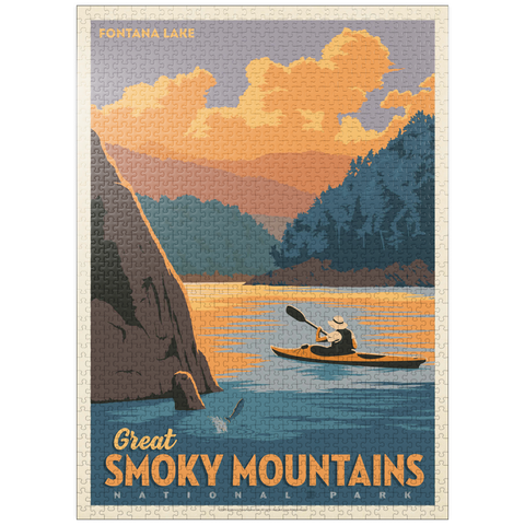 puzzleplate Great Smoky Mountains National Park: Fontana Lake 1000 Jigsaw Puzzle